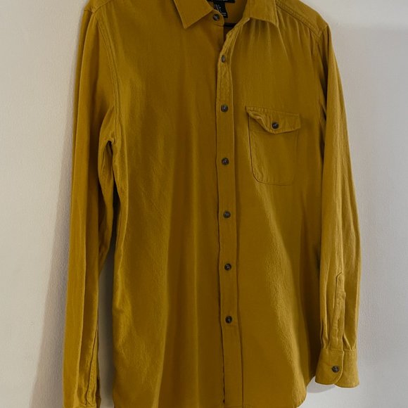 Zara Men Mustard Long Sleeve Button-up Shirt - Size S - Picture 3 of 5